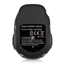 Load image into Gallery viewer, 14.4V 1500mAh Battery for DEWALT DC9091 DW9091
