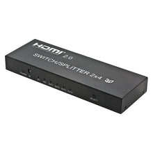 Load image into Gallery viewer, HDMI Full HD 2X4 HDMI 2.0 Splitter Switch Repeater 2 In 4 Out 4K/60Hz  3D 1080p