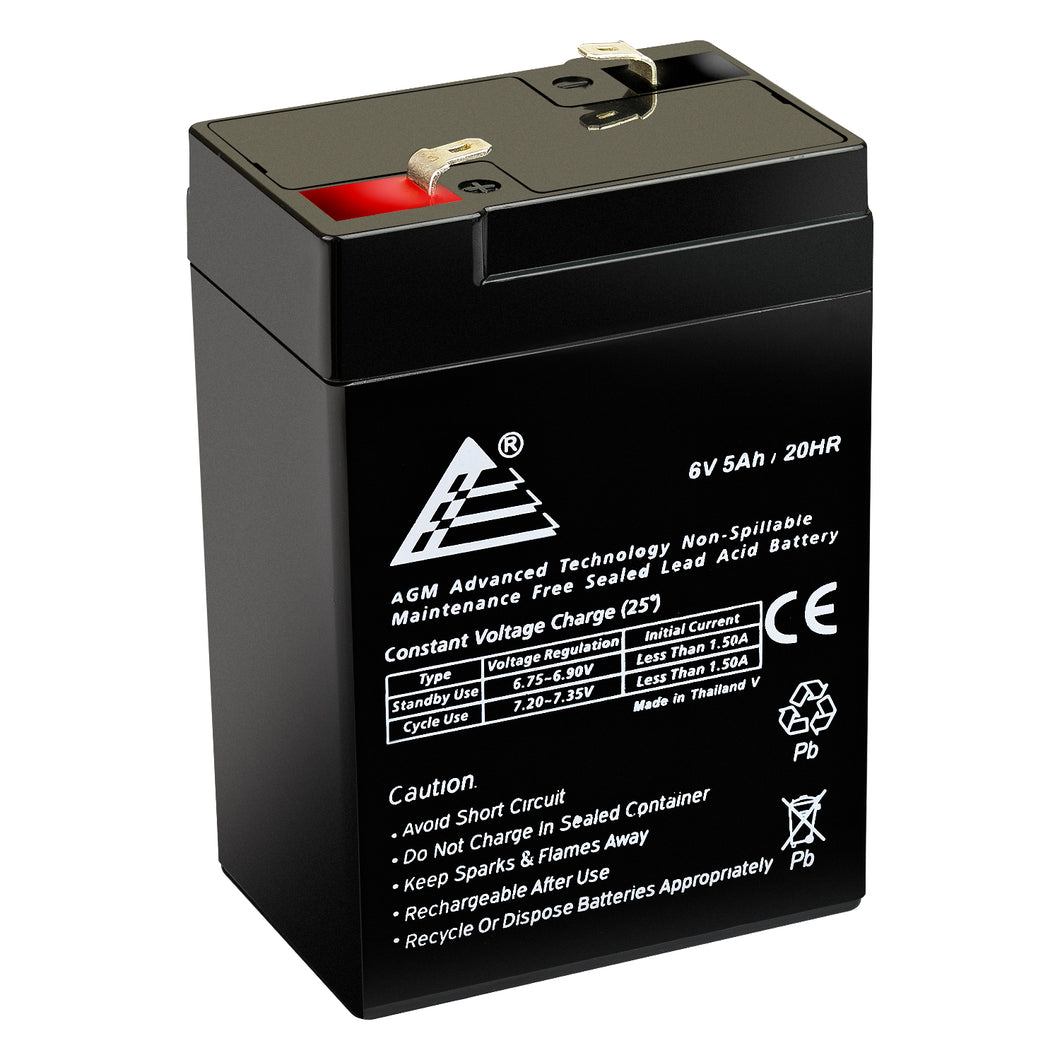 6V 5Ah Rechargeable Sealed Lead Acid Battery