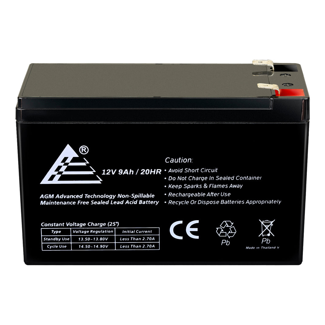 12V 9Ah Rechargeable AGM Sealed Lead Acid Battery