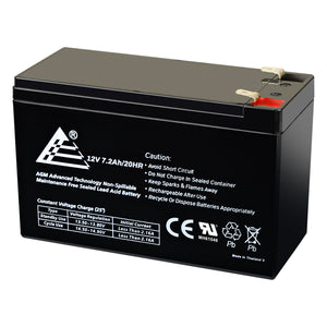 12V 7.2Ah Rechargeable AGM Sealed Lead Acid Battery