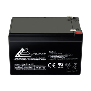 12V 10Ah Rechargeable AGM Sealed Lead Acid Battery (Larger Size)