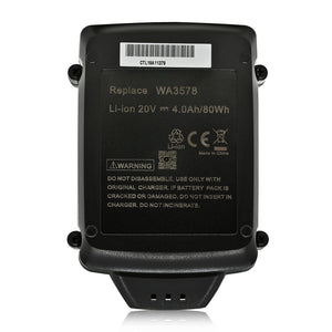 2 x 4.0AH WA3520 WA3525 For WORX 20V Max Lithium Ion Battery WA3512 WA3732 WA3847