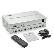 Load image into Gallery viewer, HDMI 3x3 Video Wall Processor HD TV 1080P Matrix Controller 24/30/50/60HZ 9 video display units