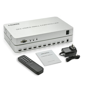 HDMI 3x3 Video Wall Processor HD TV 1080P Matrix Controller 24/30/50/60HZ 9 video display units