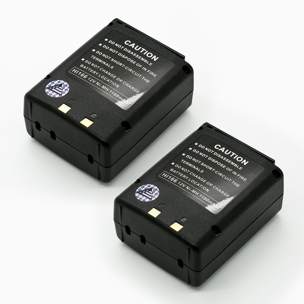 Battnation ICOM 2x 12V 1100mAh Ni-Mh Batteries for ICOM CM-166 ICOM Air Band Transceiver IC-A3